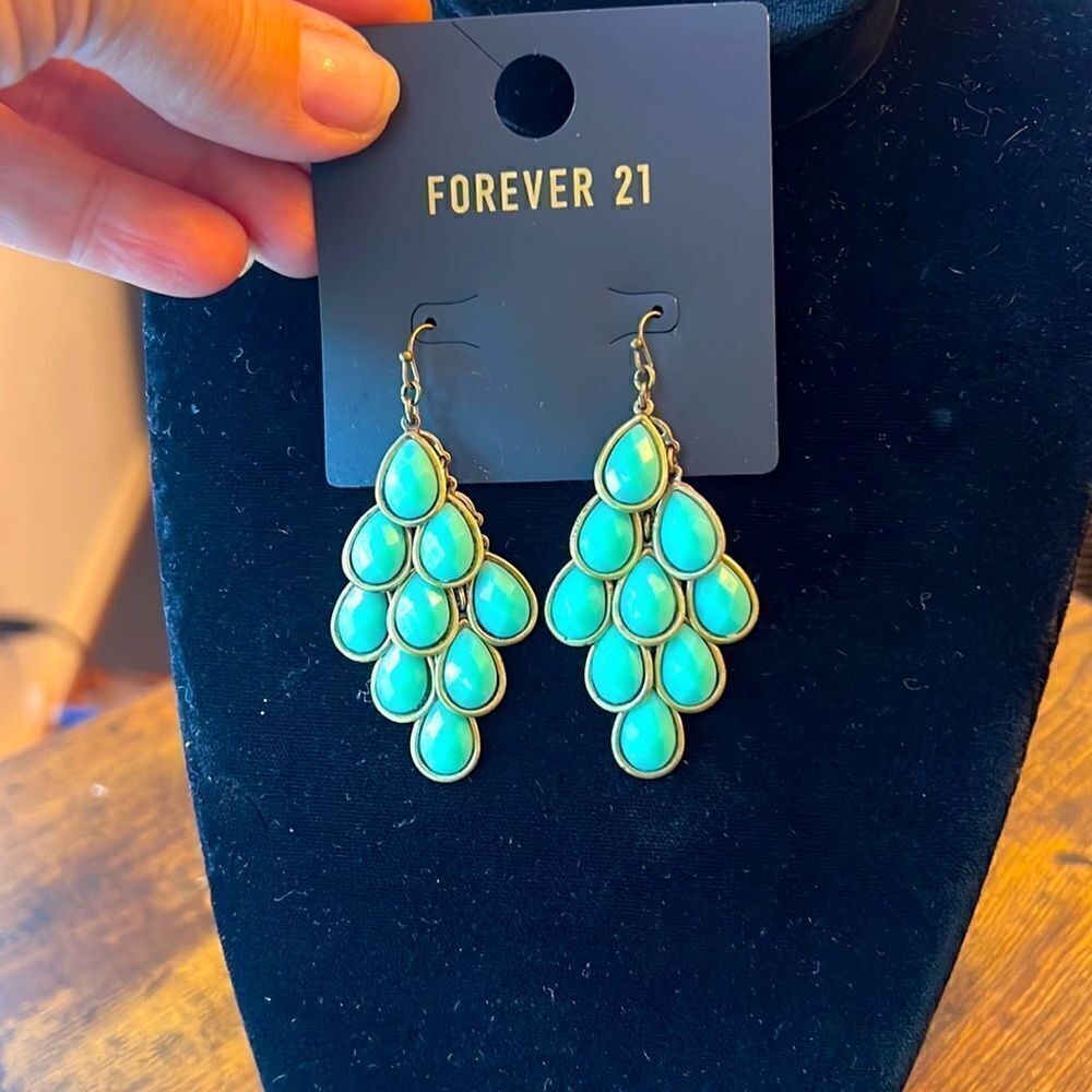 Forever 21 Peacock Dangle Pierced Earrings